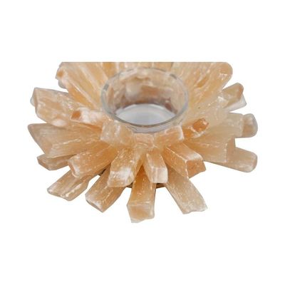 Porte-bougies de fluorite jaune pour décoration intérieure
