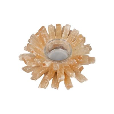 Porte-bougies de fluorite jaune pour décoration intérieure