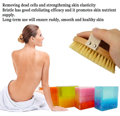 Déodorant Bambou soins de la peau en bois brosse à corps sec poils de sanglier brosses de bain brosse à sec avec poignée pour déshumidification