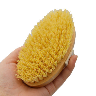 Brosse pour le corps sec Sisal Bristle pour exfolier la cellulite et masser la peau sèche en couleur bois