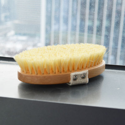 Brosse pour le corps sec Sisal Bristle pour exfolier la cellulite et masser la peau sèche en couleur bois