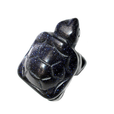 Exigence du client mystérieuse mini-figure de tortue bleue sculptée pour la décoration de la maison de vacances