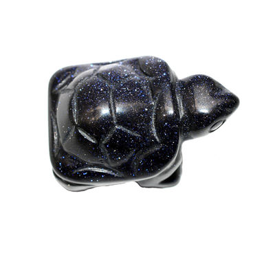 Exigence du client mystérieuse mini-figure de tortue bleue sculptée pour la décoration de la maison de vacances