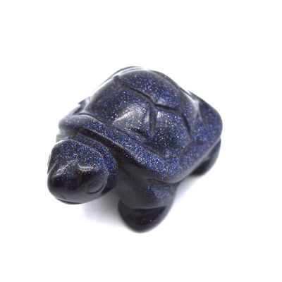 Exigence du client mystérieuse mini-figure de tortue bleue sculptée pour la décoration de la maison de vacances