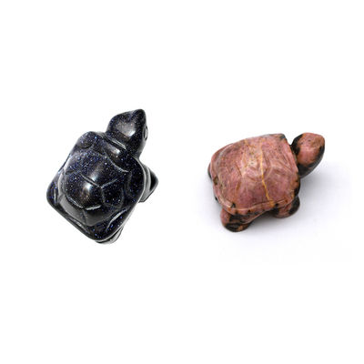 Exigence du client mystérieuse mini-figure de tortue bleue sculptée pour la décoration de la maison de vacances