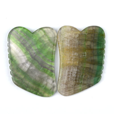 Massage pierre soins de la peau arc-en-ciel Fluorite naturel Gua Sha planche pour le massage du cuir chevelu et du visage
