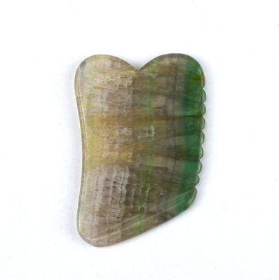 Massage pierre soins de la peau arc-en-ciel Fluorite naturel Gua Sha planche pour le massage du cuir chevelu et du visage
