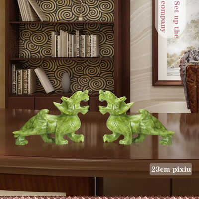 Caractéristique régionale Paire de jade naturel Pixiu Bureau intérieur Feng Shui Jade sculpture artisanat Jade ornements Feng Shui Pixiu
