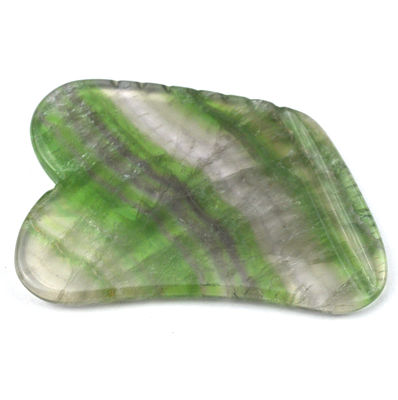 Massage pierre soins de la peau arc-en-ciel Fluorite naturel Gua Sha planche pour le massage du cuir chevelu et du visage
