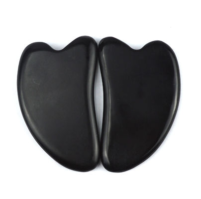 2024 Pierre Bian Noire Forme de cœur Outil de massage Gua Sha Disponible Logo Massageur pour le spa Méditation relaxante