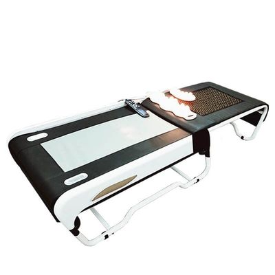 150 pierres énergétiques et lit de massage 3D pour tout le corps sur le lit de physiothérapie chaude de Jade tourmaline pliable V3