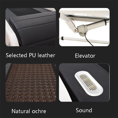 150 pierres énergétiques et lit de massage 3D pour tout le corps sur le lit de physiothérapie chaude de Jade tourmaline pliable V3