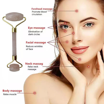 Perfecore Jade Roller Beauté Rose Quartz Guasha Roller Face Cou Gua sha Massage Outil pierre pour l' artisanat fait à la main et les soins de la peau