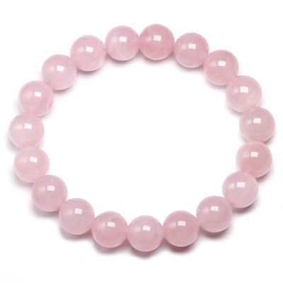 Feng Shui Rose Quartz Bracelet pour femmes Fabriqué à la main en pierre naturelle Chakra bijoux cadeau