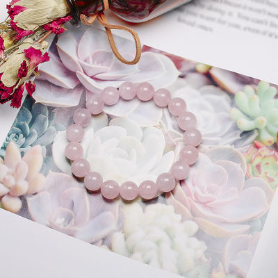 Feng Shui Rose Quartz Bracelet pour femmes Fabriqué à la main en pierre naturelle Chakra bijoux cadeau