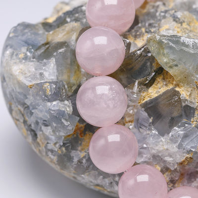Feng Shui Rose Quartz Bracelet pour femmes Fabriqué à la main en pierre naturelle Chakra bijoux cadeau