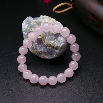 Feng Shui Rose Quartz Bracelet pour femmes Fabriqué à la main en pierre naturelle Chakra bijoux cadeau