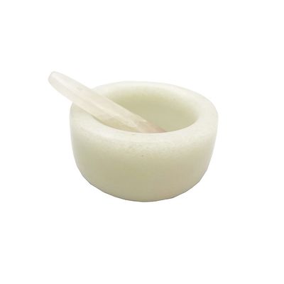 Technique Masque en jade blanc naturel poli avec cuvette et spatule pour une consistance de masque parfaite