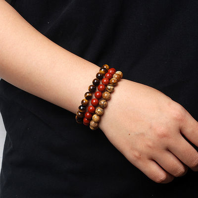 Bracelet de perles de jade naturel pour femmes Améthyste Cristal Quartz Aquamarin Émeraude Bijoux Agate Bracelet élastique pour hommes