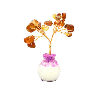 Des éclats de pierres précieuses colorées en laiton câblé arbre porte-bonheur avec des pierres de guérison Chakra Améliorez vos décorations et ornements à la maison