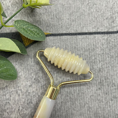Logo du client 100% gris naturel Agate Roller Jadeite Crystal Beauty Container Massage Stick Équipement de soins de santé du visage