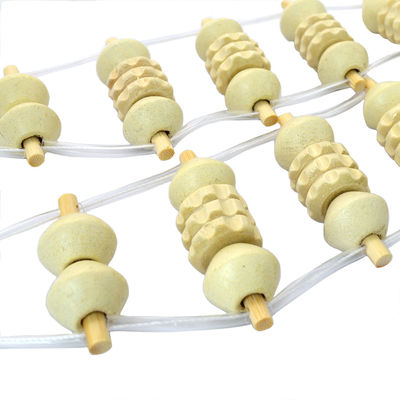 Délivrance de la douleur du corps entier Point de déclenchement Massage du dos en bois fait à la main Outil à rouleaux Gua Sha avec rouleau de massage en bois et corde