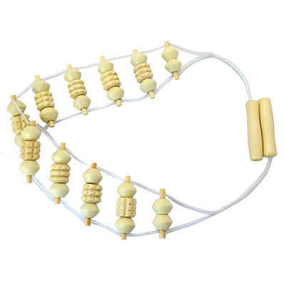 Délivrance de la douleur du corps entier Point de déclenchement Massage du dos en bois fait à la main Outil à rouleaux Gua Sha avec rouleau de massage en bois et corde