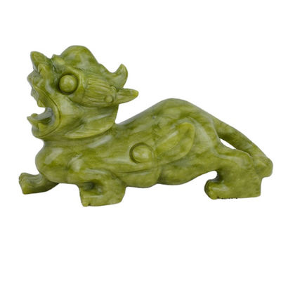 Artisanat vert Feng Shui Décoration de la maison Jade naturel Polissé Pixiu Ornaments Paire de 2 avec et méthode d'impression Autre