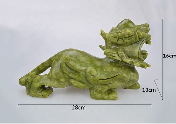 Artisanat vert Feng Shui Décoration de la maison Jade naturel Polissé Pixiu Ornaments Paire de 2 avec et méthode d'impression Autre