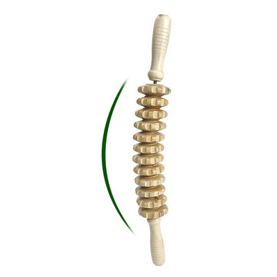 L 44cm Anti-cellulite Massage à l'aide de rouleaux en bois pour la relaxation musculaire et le soulagement de la douleur