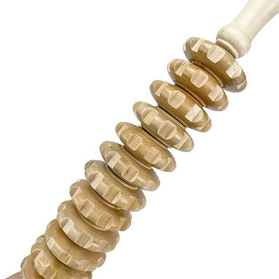 L 44cm Anti-cellulite Massage à l'aide de rouleaux en bois pour la relaxation musculaire et le soulagement de la douleur