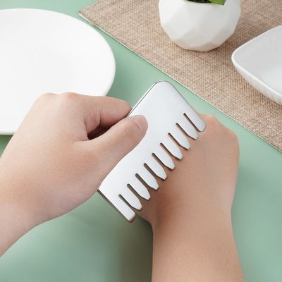 Cuillère de massage en acier inoxydable Gua Sha Crâne de massage en cuir chevelu Guasha Masseur de tête en pierre Salon de beauté avec logo personnalisé