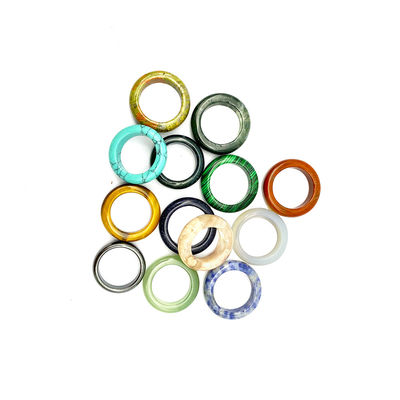 Décoration naturelle Jade Ring Gemstone Agate Vert Aventurine Turquoise Topaz Jade Portable Anneaux etc Thème Feng Shui