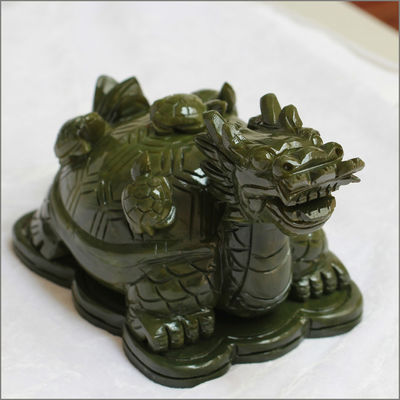 Caractéristique régionale Statue de tortue de dragon en pierre de jade verte avec acceptation OEM ODM