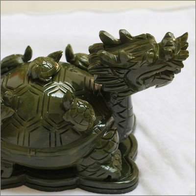 Caractéristique régionale Statue de tortue de dragon en pierre de jade verte avec acceptation OEM ODM