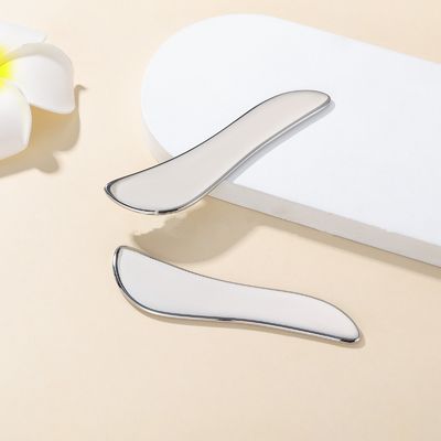 Plaque en acier inoxydable Gua Sha 304 en métal en forme de S Massage du visage et du corps Argent 205*47*4,5 mm