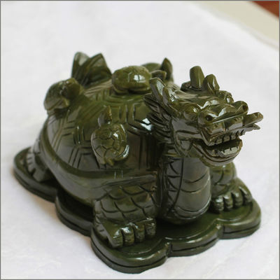 Caractéristique régionale Statue de tortue de dragon en pierre de jade verte avec acceptation OEM ODM