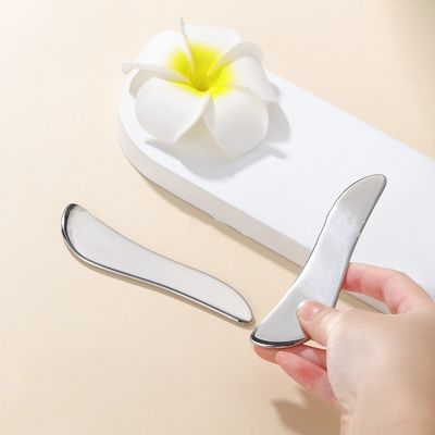 Plaque en acier inoxydable Gua Sha 304 en métal en forme de S Massage du visage et du corps Argent 205*47*4,5 mm