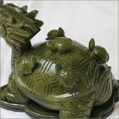 Caractéristique régionale Statue de tortue de dragon en pierre de jade verte avec acceptation OEM ODM