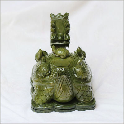 Caractéristique régionale Statue de tortue de dragon en pierre de jade verte avec acceptation OEM ODM