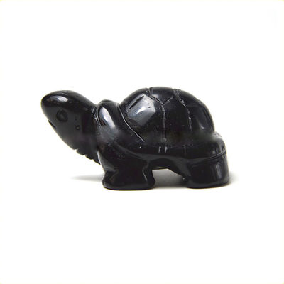 pierre précieuse obsidienne noire tortue sculpté animal de pierre pour l'amour décorations thématiques