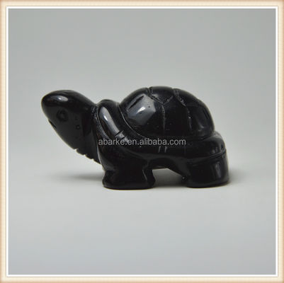 pierre précieuse obsidienne noire tortue sculpté animal de pierre pour l'amour décorations thématiques