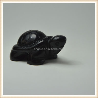 pierre précieuse obsidienne noire tortue sculpté animal de pierre pour l'amour décorations thématiques
