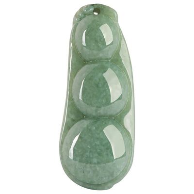 Caractéristique régionale Pendentif de jade vert naturel pour les femmes Les quatre saisons des haricots apportent chance Prospérité et amour