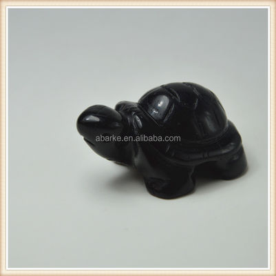 pierre précieuse obsidienne noire tortue sculpté animal de pierre pour l'amour décorations thématiques