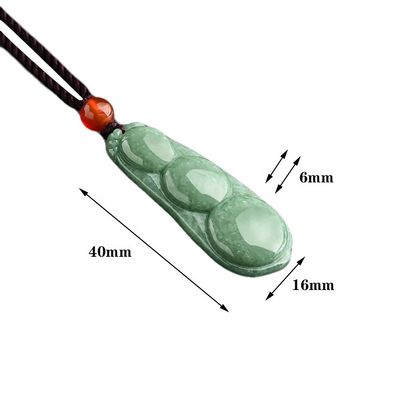 Caractéristique régionale Pendentif de jade vert naturel pour les femmes Les quatre saisons des haricots apportent chance Prospérité et amour