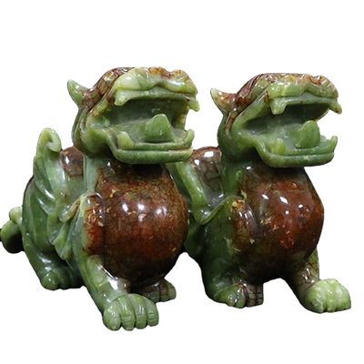 OEM ODM Jade Pixiu La mascotte chinoise de l'animal sacré chanceux en gravure de type sculpture