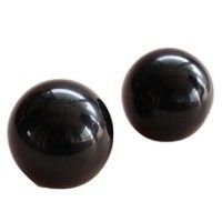 50 mm sculpté Natural Black Bian Stone Hand Ball Massage Sphère de cristal de guérison lisse pour le massage et la guérison du corps