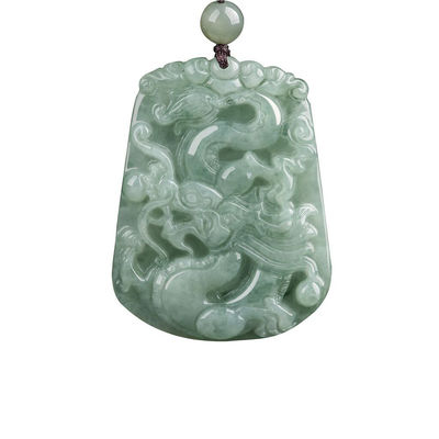 Collier de pendentif de conception unique avec le jade chinois traditionnel fait à la main volant Lucky Dragon Jadeite