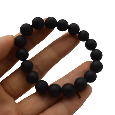 Art Collectible Natural 10mm Black Bian Perles de pierre Bracelets pour hommes et femmes